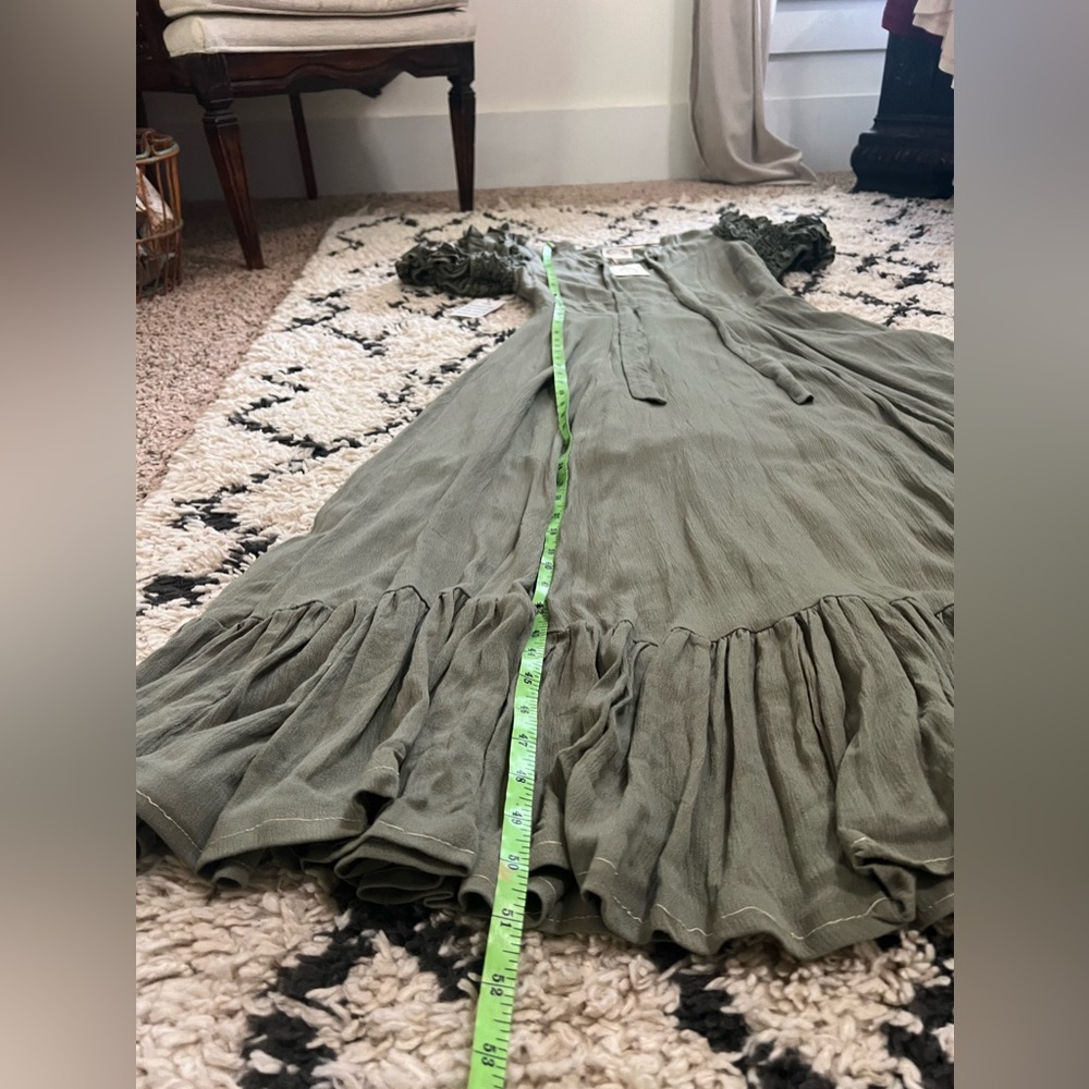 NWT Mia Joy Joyfolie ruffled Olive dress size small - Picture 10 of 11